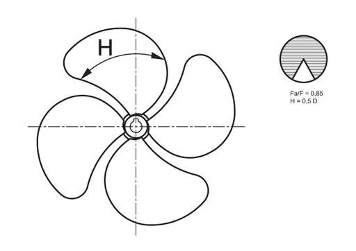Гребной винт чертеж с размерами